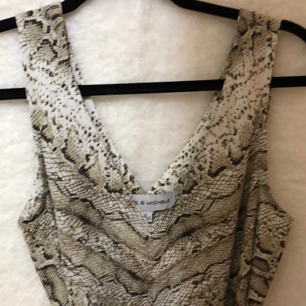 sleeveless polyester snakeskin print dress